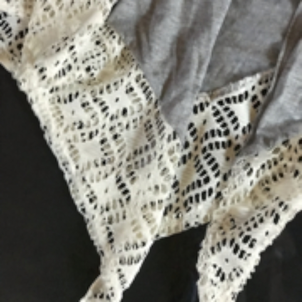 gray cardigan